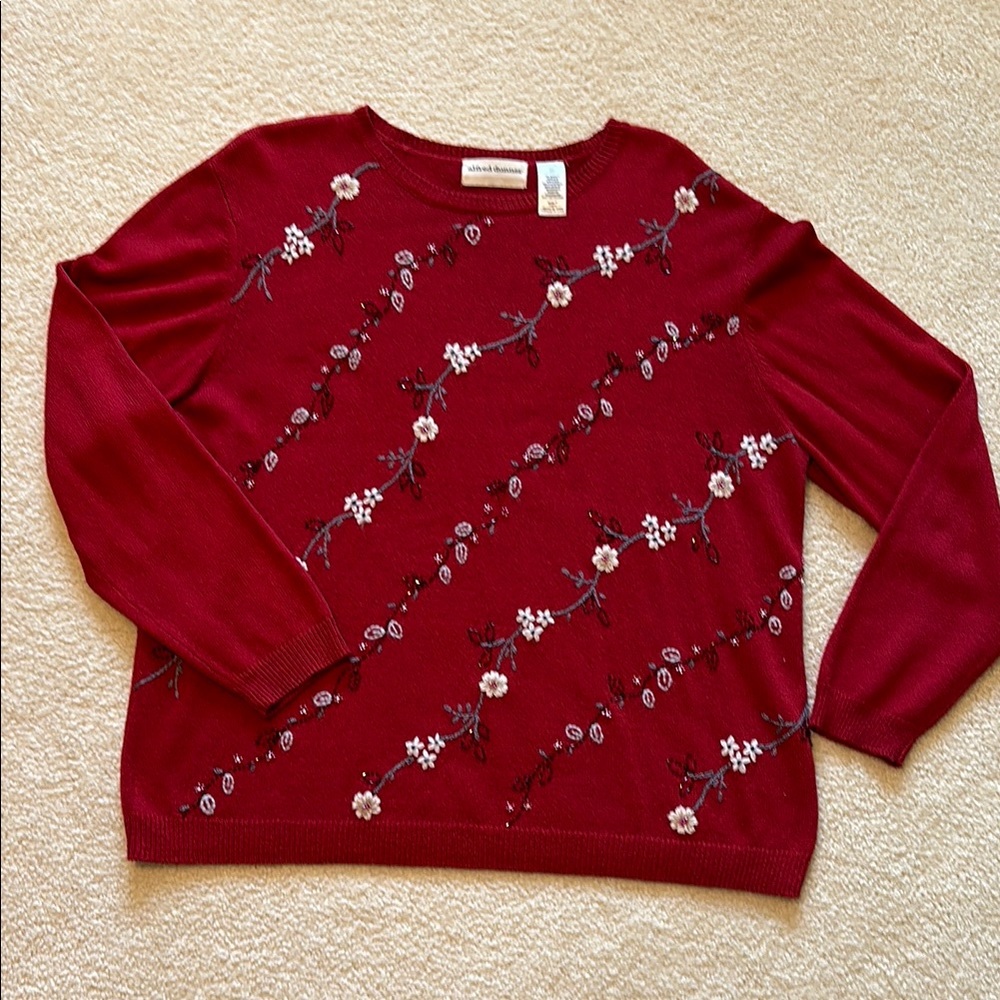 Alfred Dunner 2x red beaded sweater